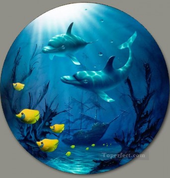 Fish Aquarium Painting - Guardian under sea